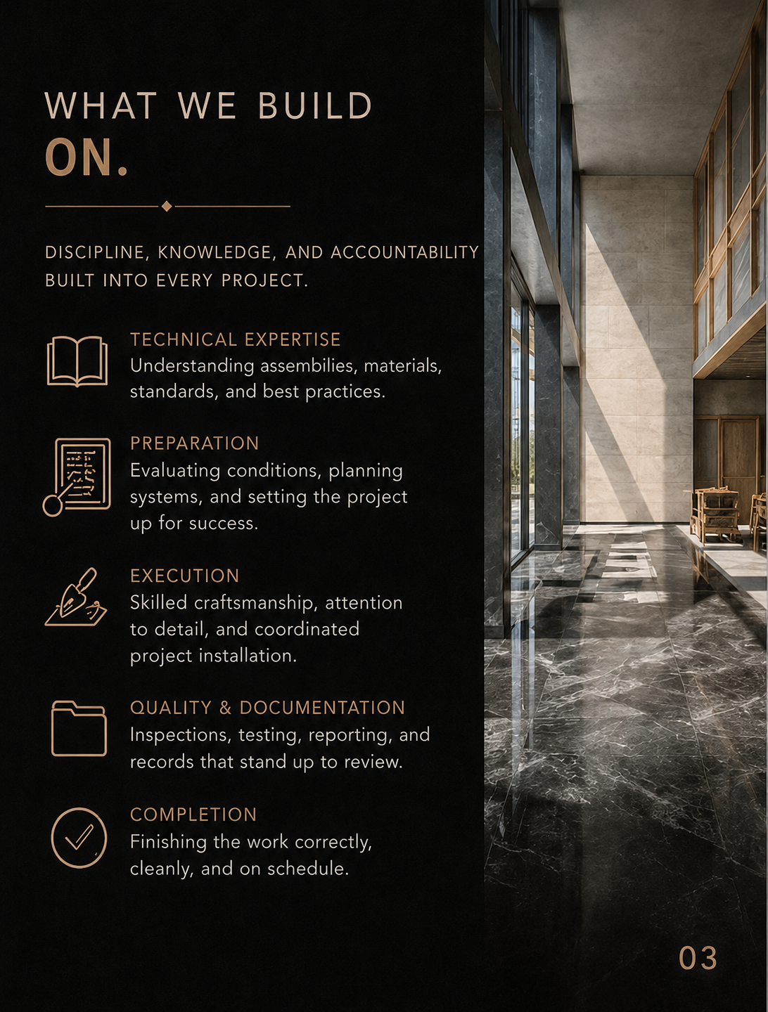 What We Build On — Maison Tile Co foundational values artwork
